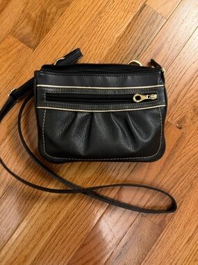 Relic Black Crossbody Shoulder Bag with Gold Accents